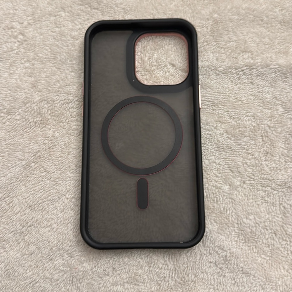 Black and pink iPhone 13 Pro MagSafe case